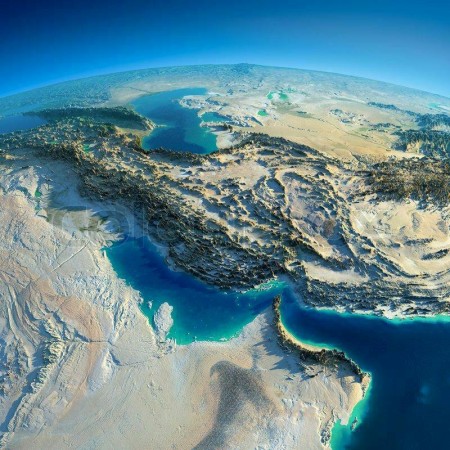 عکس خلیج فارس بر روی نقشه
