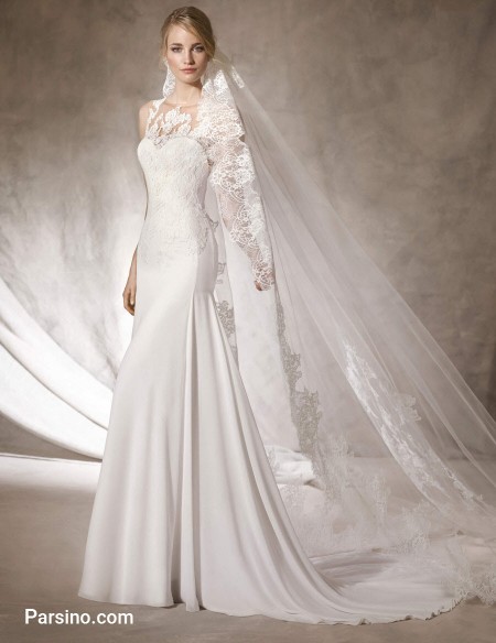 مدل لباس عروس شیک اسپانیایی , لباس عروس دنباله دار