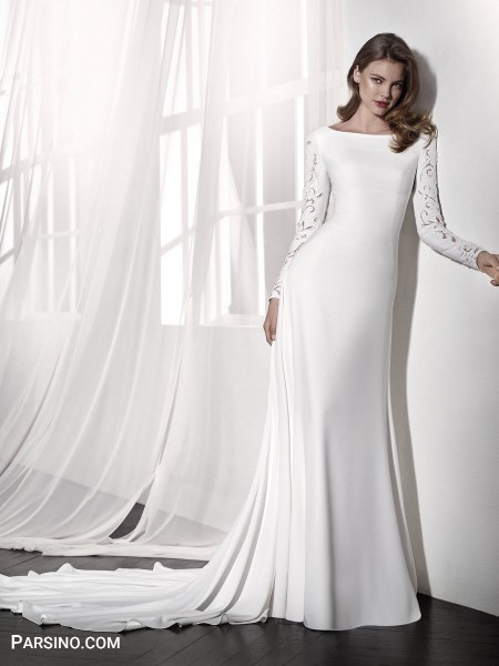 لباس عروس جدید , مدل لباس عروس پوشیده خارجی